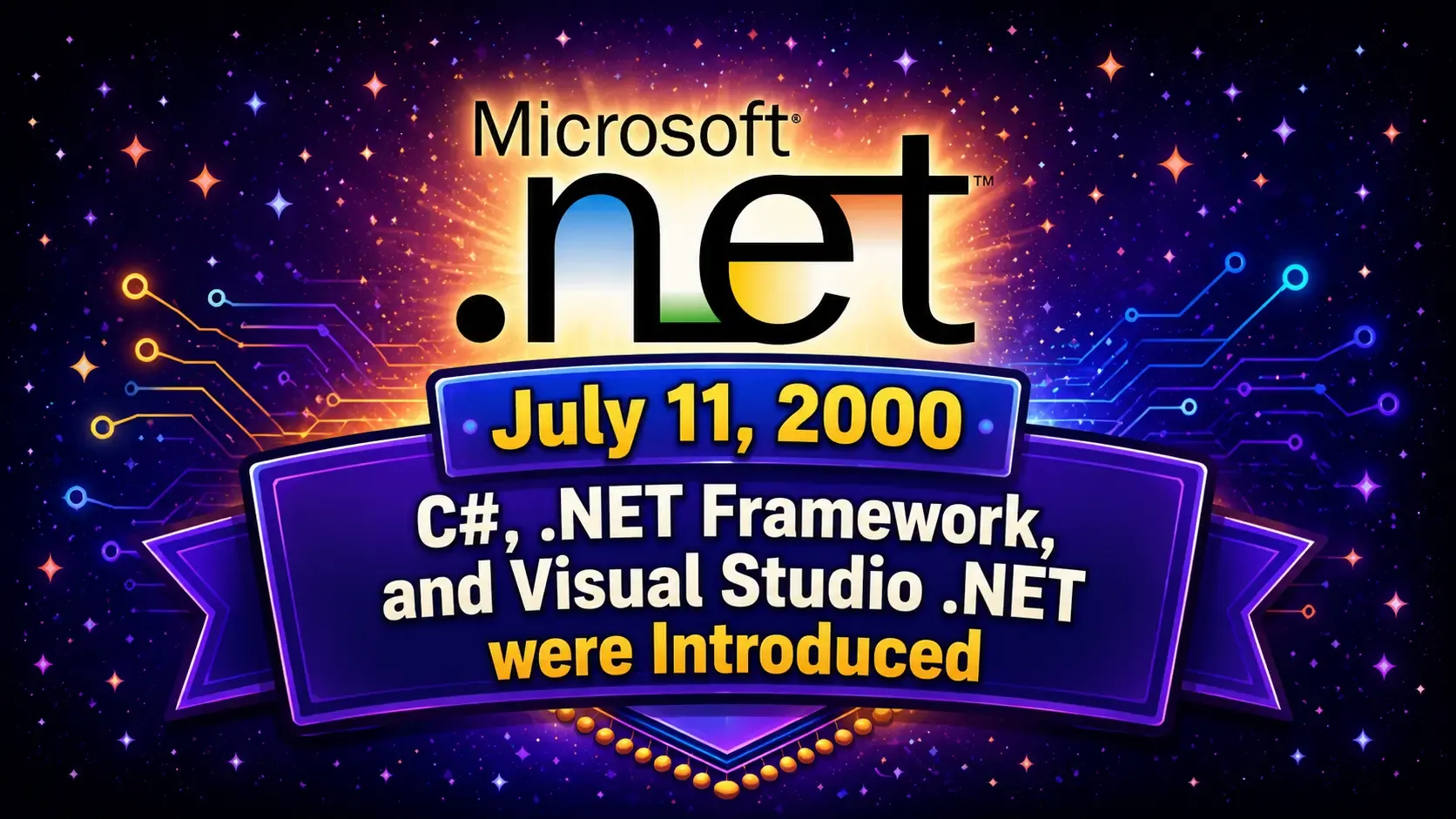 July 11, 2000 — Microsoft Unveils .NET, C#, and Visual Studio .NET at PDC