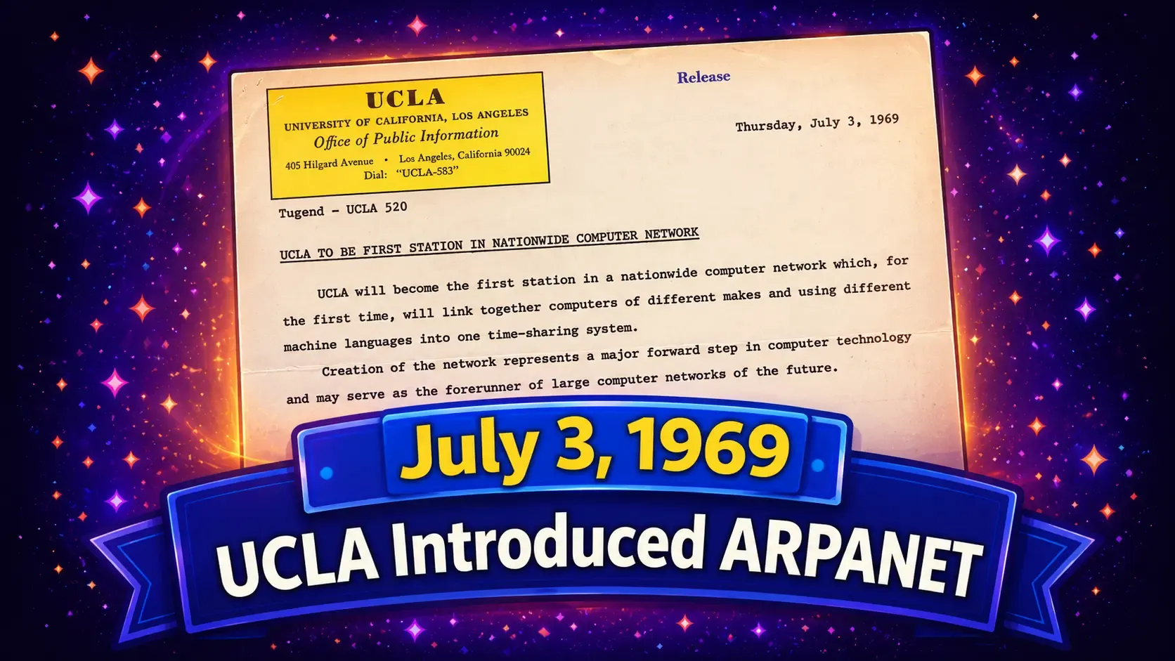 UCLA Introduced the ARPANET Concept to the Public (1969)