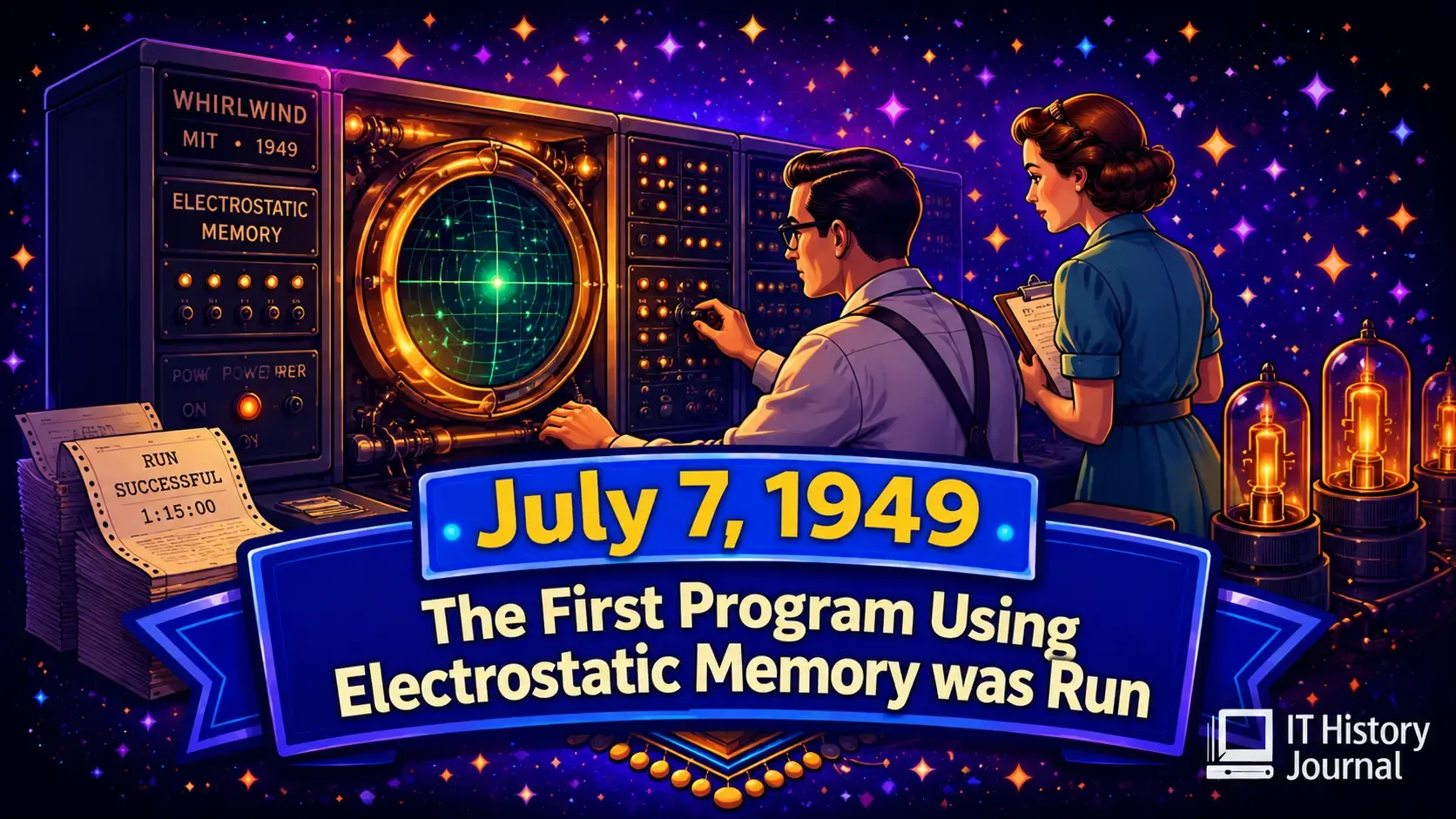 July 7, 1949 — The First Program Using Electrostatic Memory Was Run