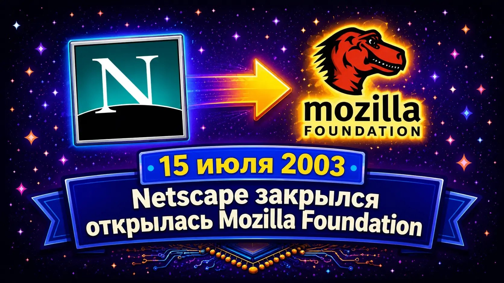 15 июля 2003 — создание Mozilla Foundation после закрытия Netscape