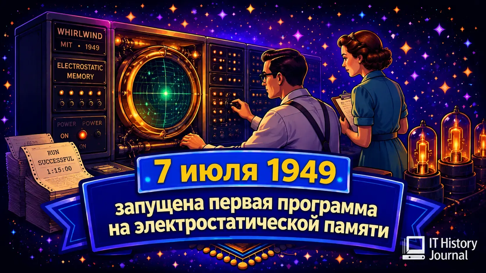 7 июля 1949 — запущена первая программа на электростатической памяти