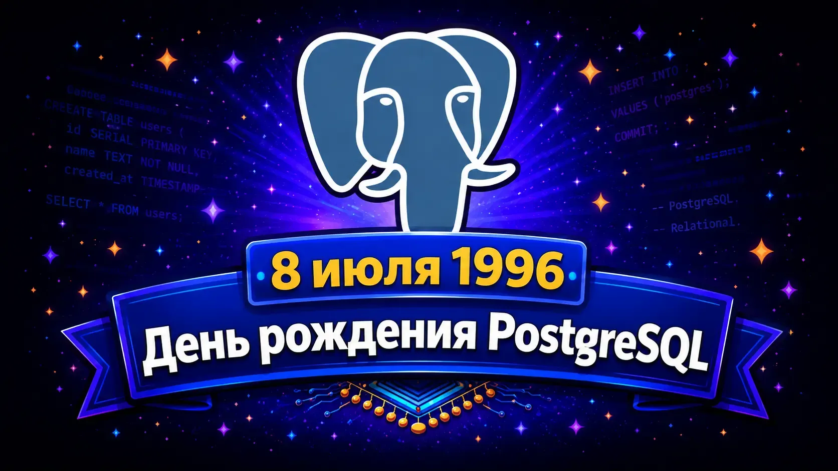 8 июля 1996 — день рождения PostgreSQL