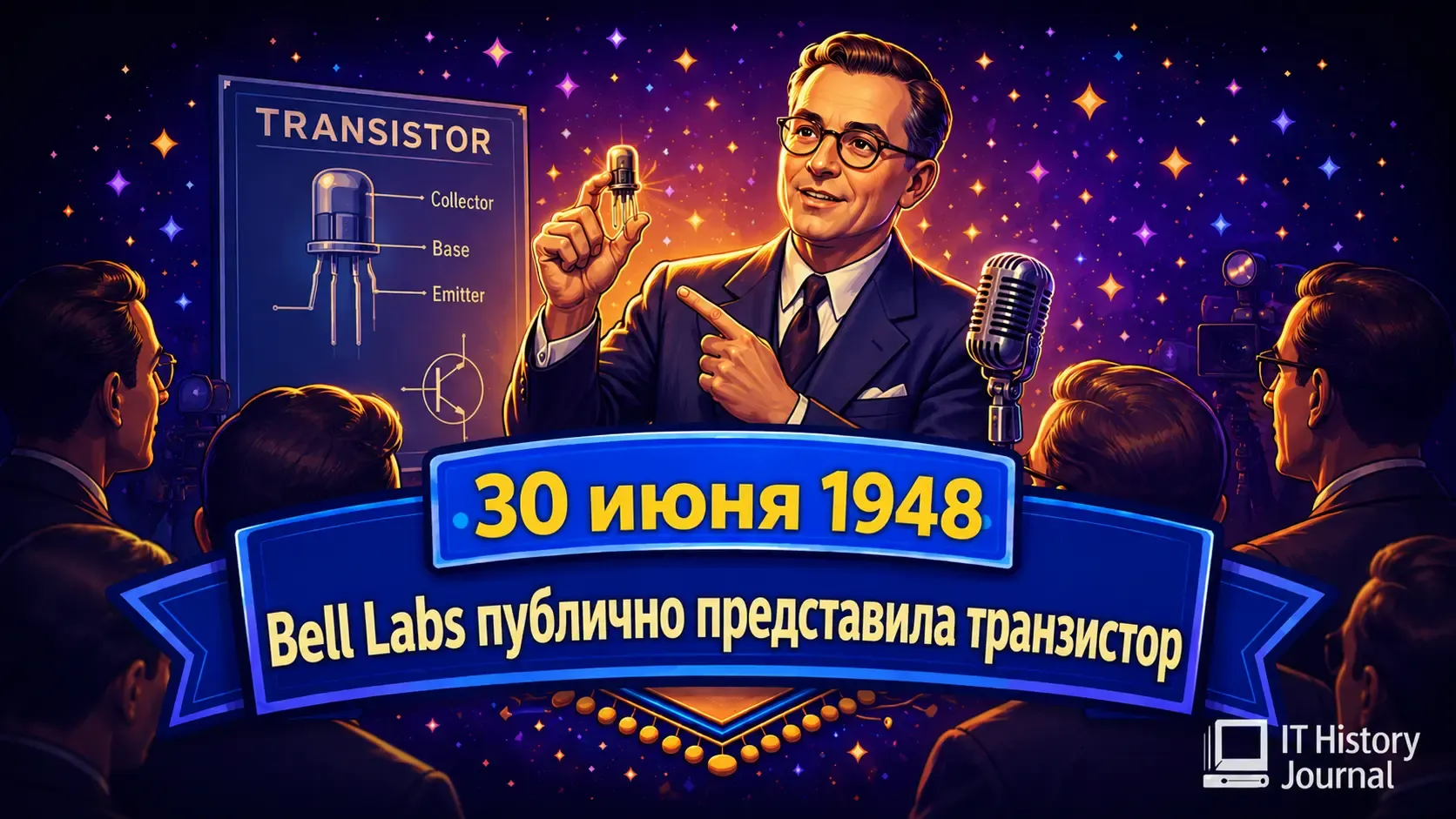 История транзистора: первый публичный показ Bell Labs в 1948 году